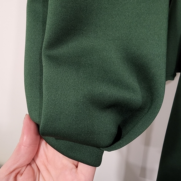 Lantern Sleeve Wrap Belted Peplum Blouse - Picture 3 of 6